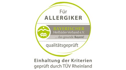 Logo &quot;Für Allergiker qualitätsgeprüft&quot;, © Bayerischer Heilbäder-Verband e.V.