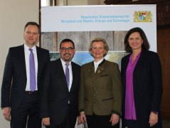 Teilnehmer an der Jahrespressekonferenz Tourismus: Jens Huwald, Klaus Holetschek, Angela Inselkammer und Staatsministerin Ilse Aigner, © Rosi Raab