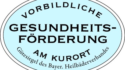 G&uuml;tesiegel "Vorbildliche Gesundheitsf&ouml;rderung am Kurort", &copy; Bayerischer Heilb&auml;der-Verband e.V.