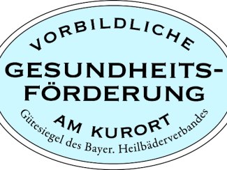G&uuml;tesiegel "Vorbildliche Gesundheitsf&ouml;rderung am Kurort", &copy; Bayerischer Heilb&auml;der-Verband e.V.