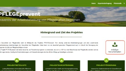 Die Internetseite www.pflegeprevent.de enthält allgemeine Informationen zum Projekt, aber auch einen Online-Fragebogen, © Bayerischer Heilbäder-Verband e.V. Die Internetseite www.pflegeprevent.de enthält allgemeine Informationen zum Projekt, aber auch einen Online-Fragebogen, © Bayerischer Heilbäder-Verband e.V.